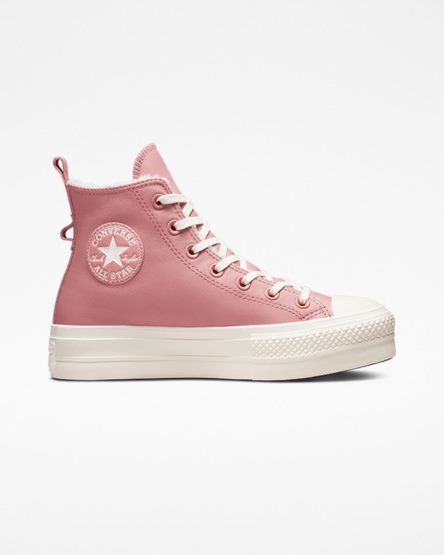 Topanky Na Platforme Converse Chuck Taylor All Star Lift Podsite Kozene Vysoke Damske Ruzove | SK 11F5KO0